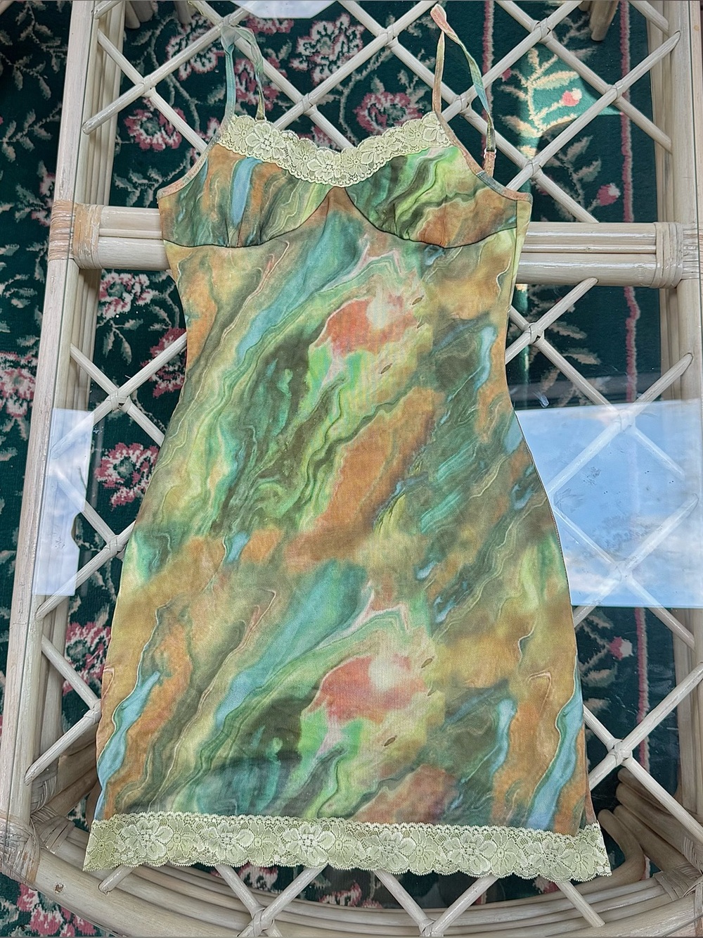 Cider bodycon marble tie dye dress XS